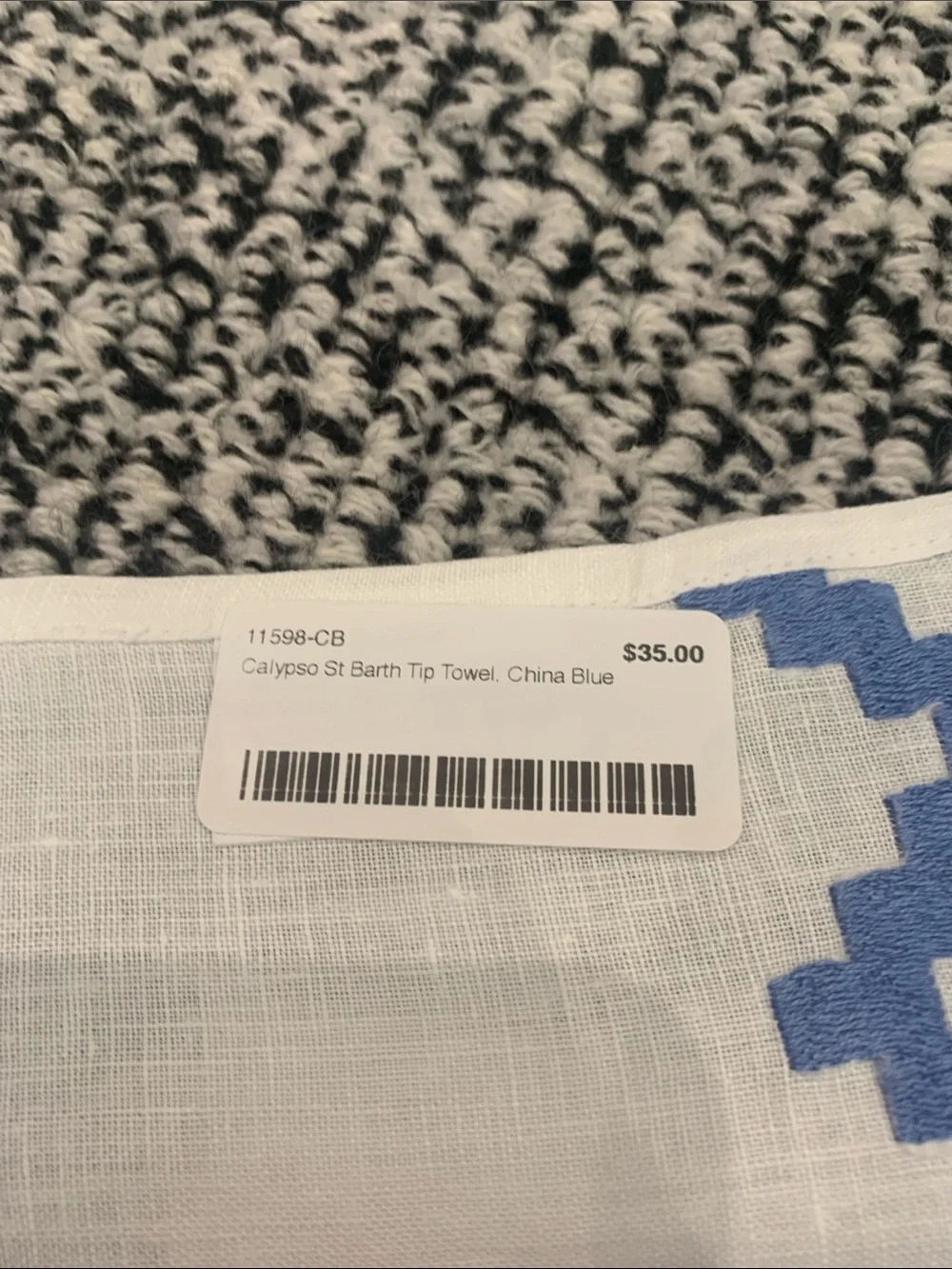 NWT Haute Home Blue Embroidered White Napkins - Set of 4